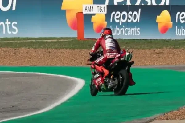 Bent rim, burst rear tire: What caused the damage for Marquez