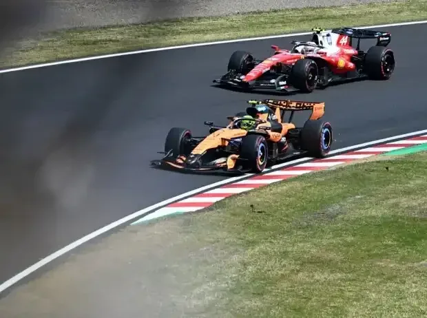 Title image for the news: Lando Norris (McLaren MCL40) ahead of Lewis Hamilton (Ferrari SF-26) at the Formula 1 race in Japan 2026