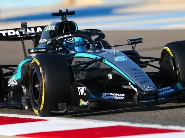 Title image for the news: George Russell at the Formula 1 winter test in Bahrain 2026