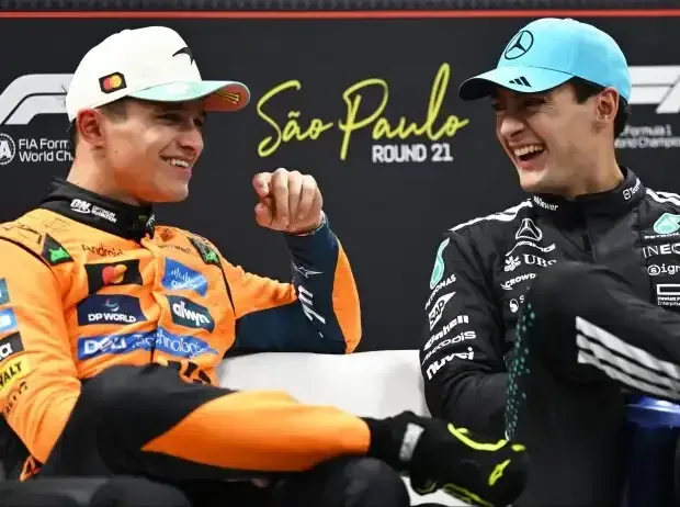 Title image for the news: Lando Norris (McLaren) and George Russell (Mercedes) at the Formula 1 race in Brazil 2025