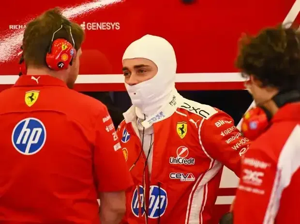 Title image for the news: Formula 1 driver Charles Leclerc in the Ferrari garage