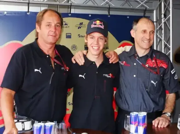 Title image for the news: Gerhard Berger, Sebastian Vettel and Franz Tost in 2007