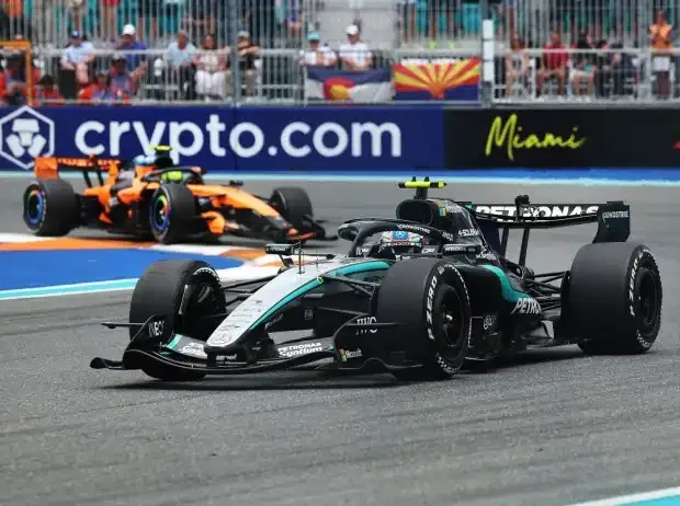 Titel-Bild zur News: Kimi Antonelli und Lando Norris beim Formel-1-Rennen in Miami 2026