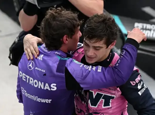 Title image for the news: Kimi Antonelli after the Miami Grand Prix 2026 with Franco Colapinto