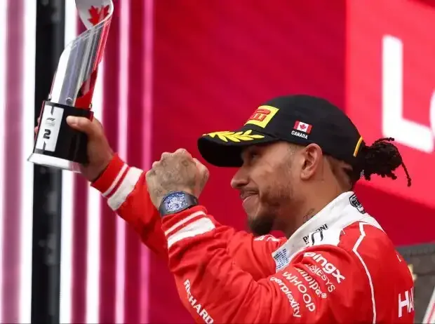 Title image for the news: Lewis Hamilton celebrates his second place at the 2026 Canadian Formula 1 race