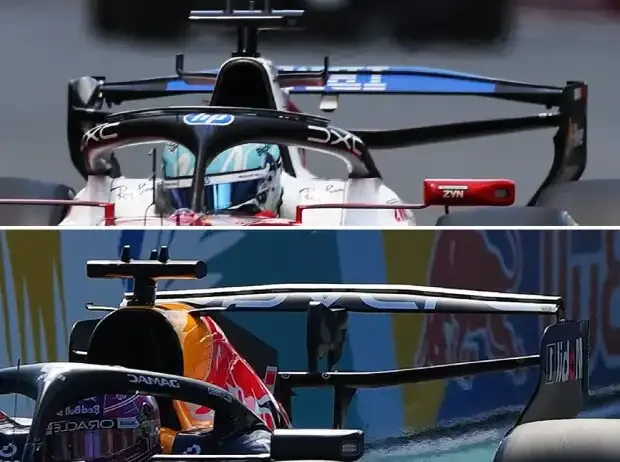 This is how the "Macarena" wings of Ferrari and Red Bull differ