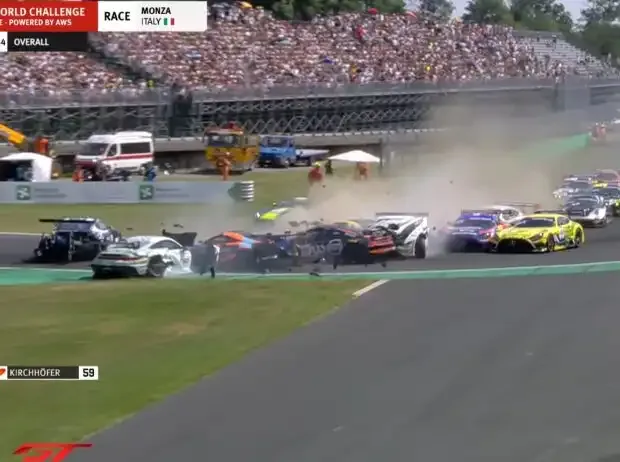Massencrash bei der GTWC Europe in Monza: Millionenschaden in Kurve 1