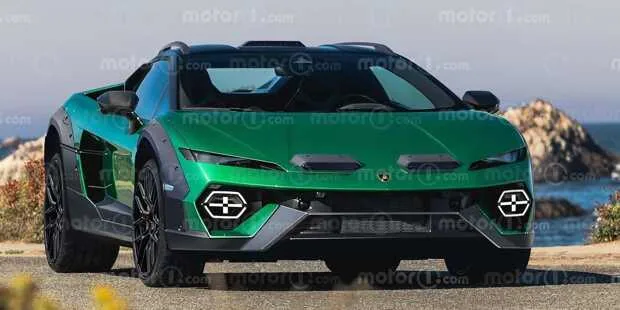 Lamborghini Temerario Sterrato in rendering by Motor1.com