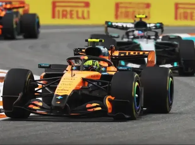 Titel-Bild zur News: Lando Norris vor Kimi Antonelli