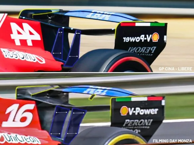 Two rear wing variants with