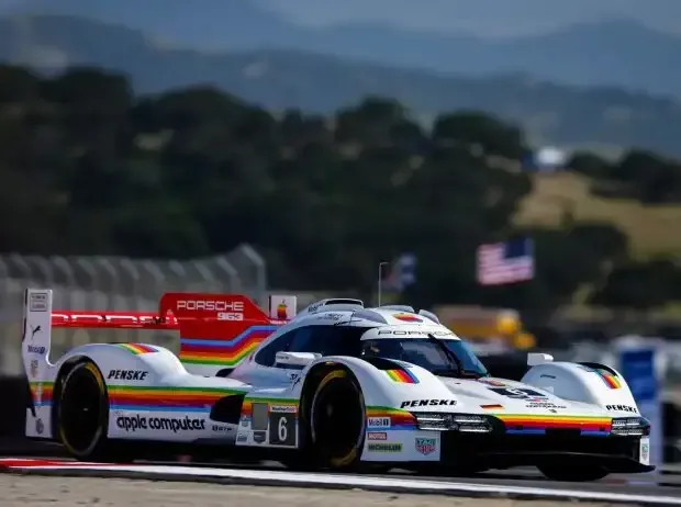 Title image for the news: The Porsche 963 from Penske in its Laguna Seca livery