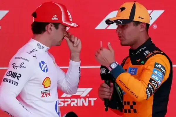 Too late in the press conference: Penalties for Leclerc and Norris?