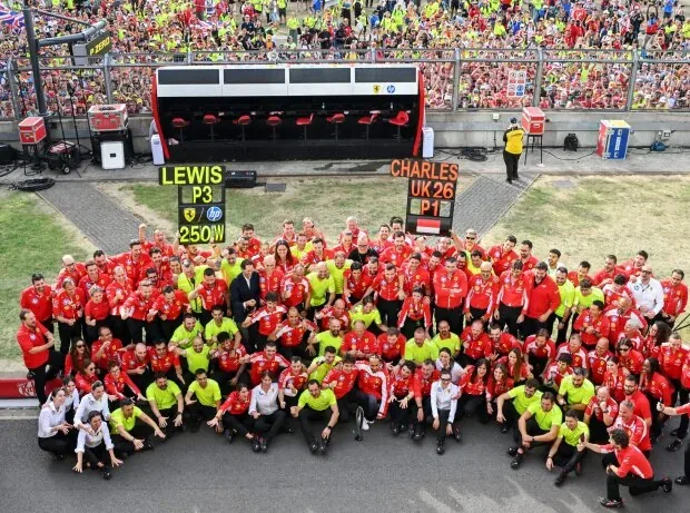 Ferrari team celebration Silverstone