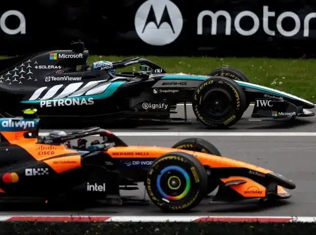 Title image for the news: George Russell (Mercedes W17) and Lando Norris (McLaren MCL40) at the Formula 1 race in Canada 2026