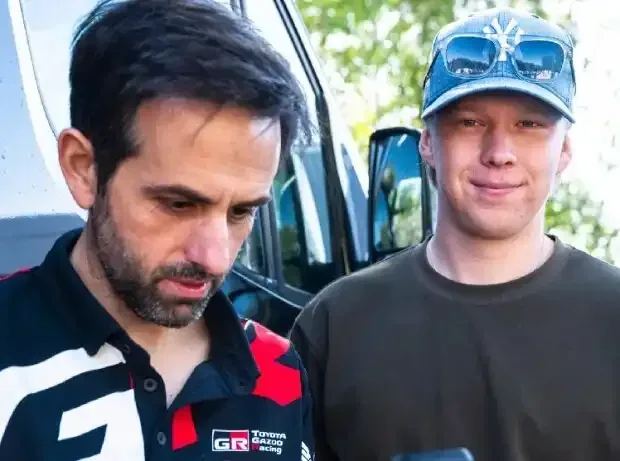 Title image for the news: Kalle Rovanperä (right) visiting Rally Estonia 2026