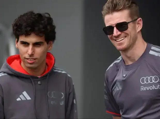 Title image for the news: Gabriel Bortoleto and Nico Hülkenberg (both Audi) at the 2026 Japanese Grand Prix in Suzuka
