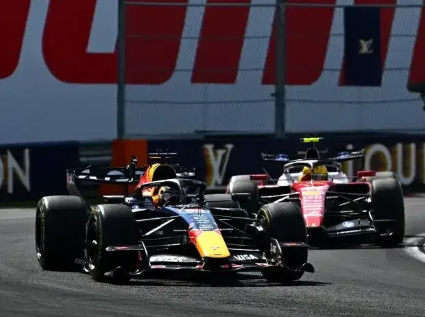 Title image for the news: Max Verstappen (Red Bull RB22) ahead of Lewis Hamilton (Ferrari SF-26) at the Formula 1 race in Hungary 2026