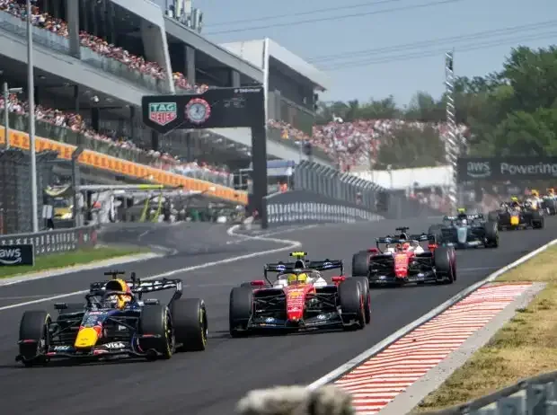 Title image for the news: Max Verstappen ahead of Lewis Hamilton and Charles Leclerc at the 2026 Hungarian Grand Prix