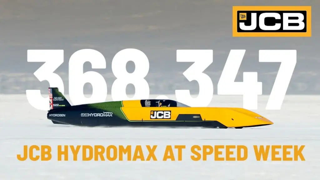 JCB Hydromax: New hydrogen world record set at 654 km/h