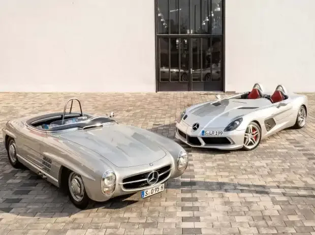 Legendary: Mercedes 300 SLS meets SLR Stirling Moss for driving appointment