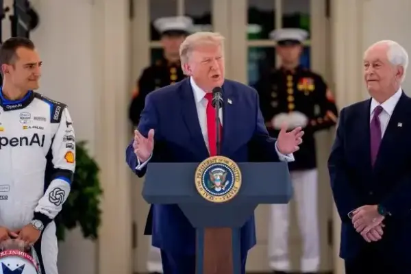 How Donald Trump staged himself at the IndyCar race in Washington
