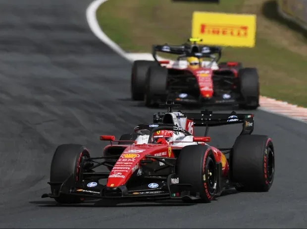 Charles Leclerc ahead of Lewis Hamilton (Ferrari SF-26) at the Formula 1 race in Zandvoort 2026