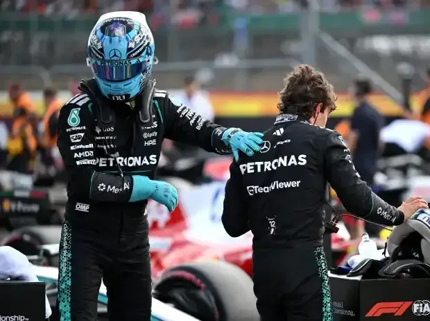 Title image for the news: Kimi Antonelli and George Russell in the Parc ferme