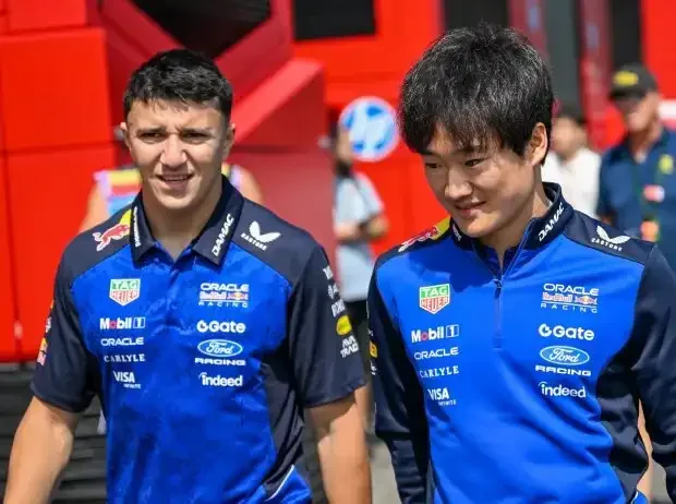Title image for the news: Isack Hadjar and Yuki Tsunoda in the Formula 1 paddock