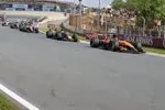 Oscar Piastri (McLaren), Max Verstappen (Red Bull) und Lewis Hamilton (Ferrari)
