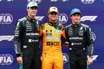 Andrea Kimi Antonelli, Lando Norris (McLaren) und George Russell (Mercedes)