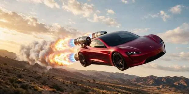 Tesla Roadster soll noch im August als Flugauto gezeigt werden