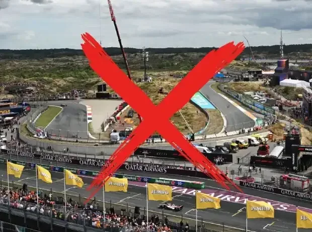 Title image for the news: Photomontage: Impressions from Zandvoort, overlaid by a large X
