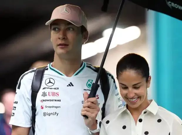 George Russell jokes after engagement: "Hopefully brings a few tenths"