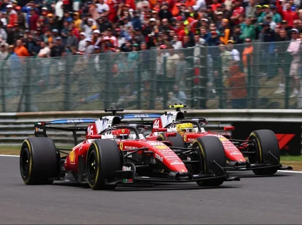 Charles Leclerc and Lewis Hamilton (Ferrari SF-26) at the Formula 1 race in Belgium 2026
