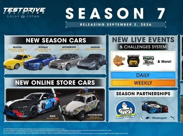 Test Drive Unlimited Solar Crown: Many vehicles, new live events, challenges, and improvements for Season 7