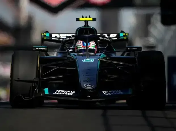 Title image for the news: Mercedes driver Kimi Antonelli in the pit lane at the 2026 Formula 1 race in Madrid