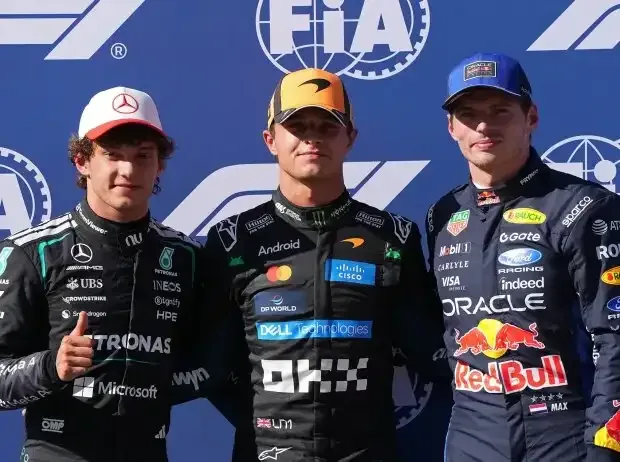 Title image for the news: Andrea Kimi Antonelli, Lando Norris, Max Verstappen